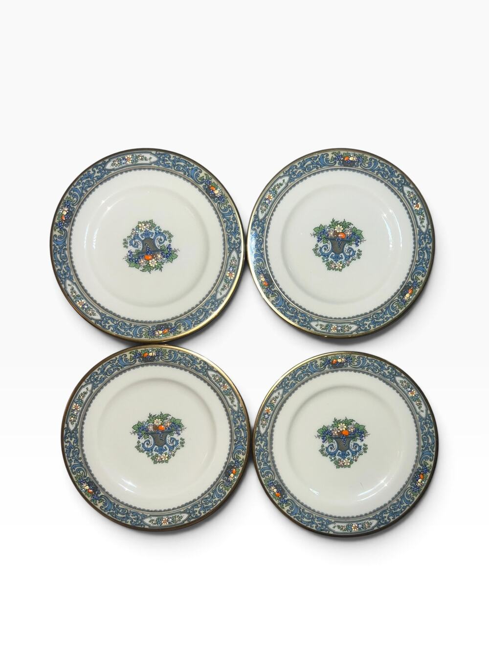 Lenox The Autumn collection bread plates lot of 4 bread plates. blue gold fall